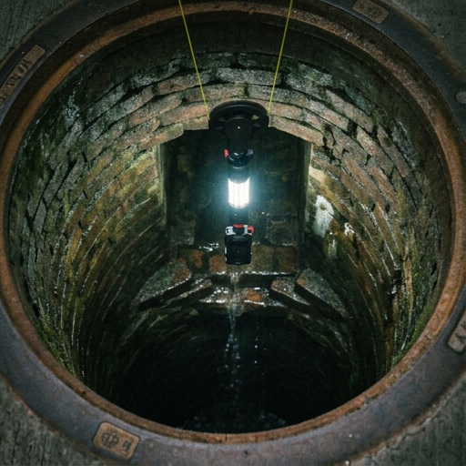 CIT 360 camera inspecting a wet brick manhole