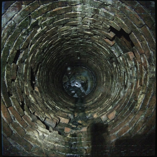 Deteriorated brick and mortar inside an aging manhole